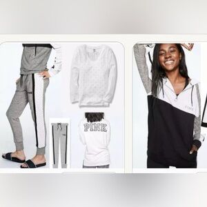 Victoria’s Secret Pink BLING SET Joggers Tee Tunic Sweatshirt S NEW